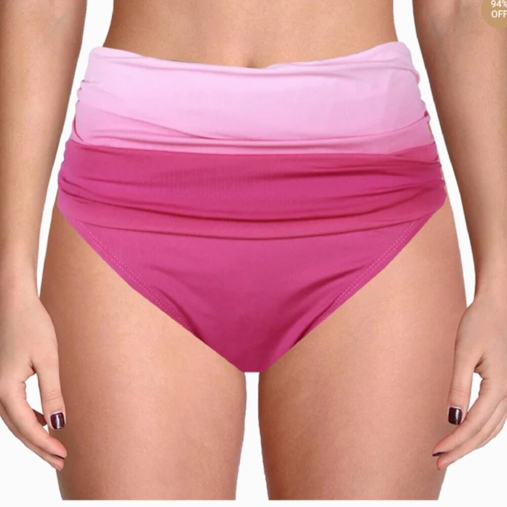 Bleu Rod Beattie High Waist Beat the Heat Swim Bottom Jazzberry Pink Ombre